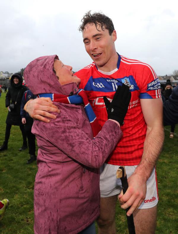 St Thomas' Co<em></em>nor Coo<em></em>ney celebrates with his mother Mary. Pic: ©INPHO/Bryan Keane